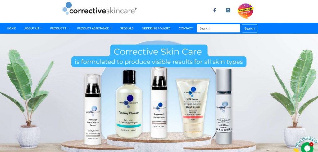 CorrectiveSkin.com Website